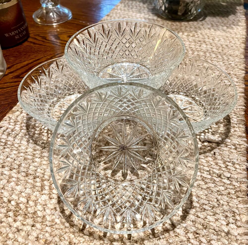 Set of 4 Avon 24% Lead Crystal Bowls